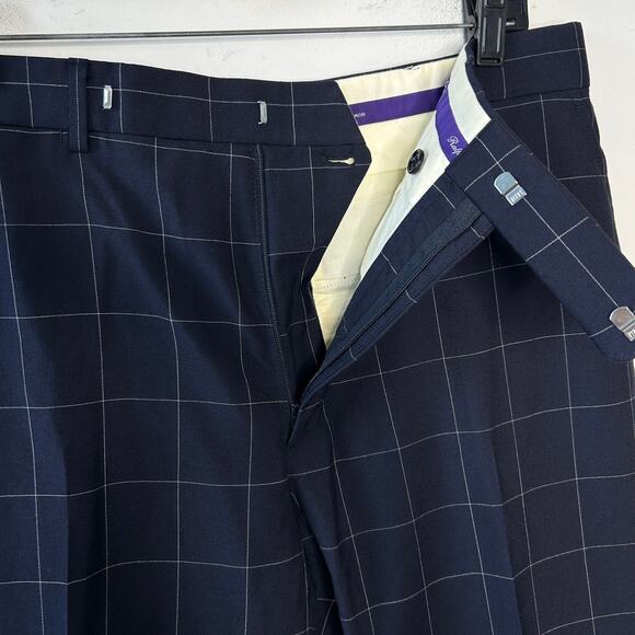 RALPH LAUREN Purple Label Windowpane Dress Pants Mens Size 37 Business Trousers - Picture 6 of 11